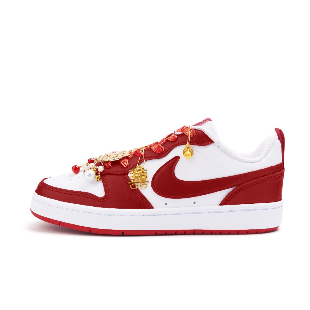 Nike Court Borough 2 Abrasion Resistant Low Top Skateboard Shoes Women's Red