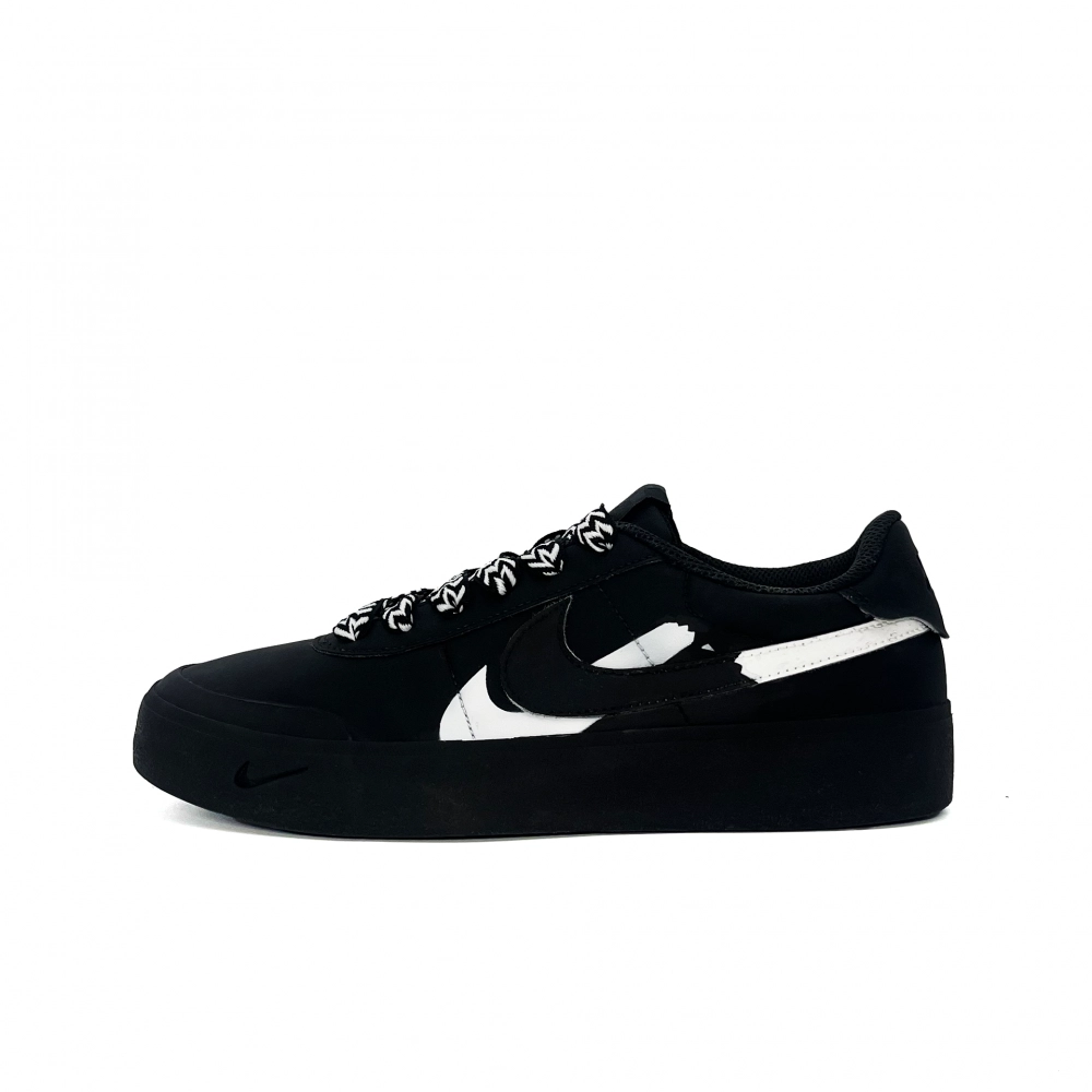 Nike Court Shot Abrasion Resistant Low top Skateboard Shoes Men's Black White