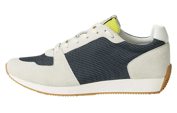 HERMES Casual Shoes Men Low-Top Marine Blue/White Yellow