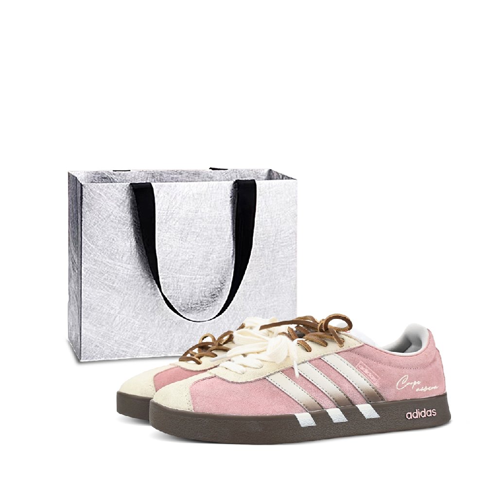 Adidas Neo VL Court 2.0 Abrasion Resistant Low Top Skateboard Shoes Unisex Pink Brown