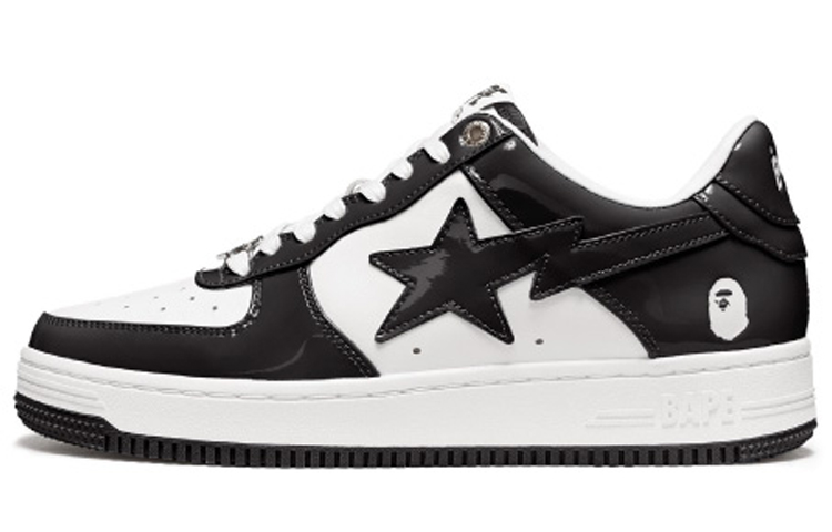 A BATHING APE STA Stylish Skateboarding Shoes Unisex Black White