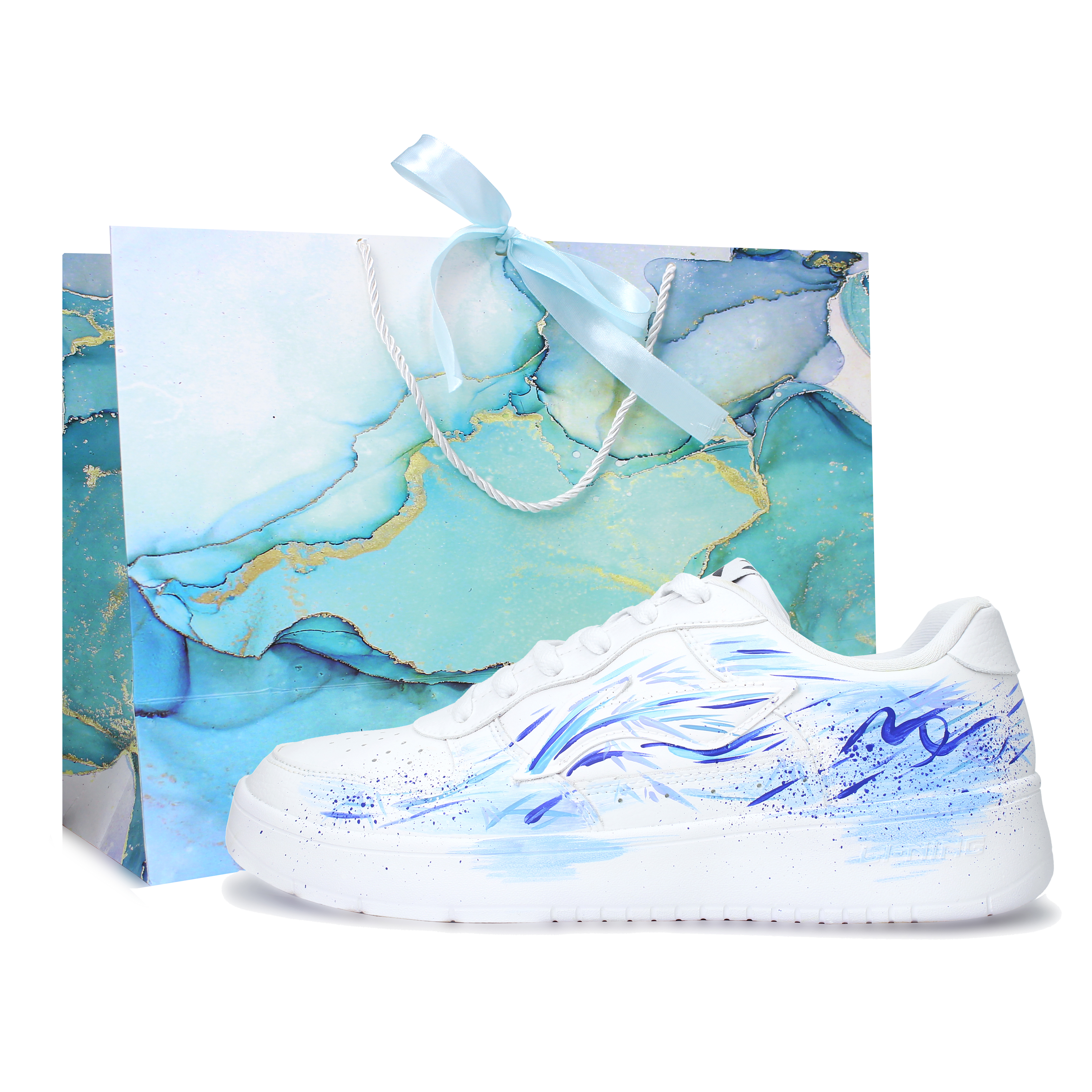 LINING Pontoon Boats Skateboard Shoes Unisex Low top Blue