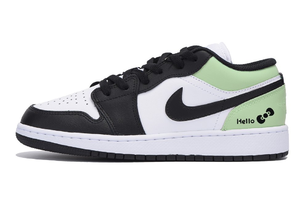 Jordan Air Jordan 1 Low Top Vintage Basketball Shoes Men's White Green