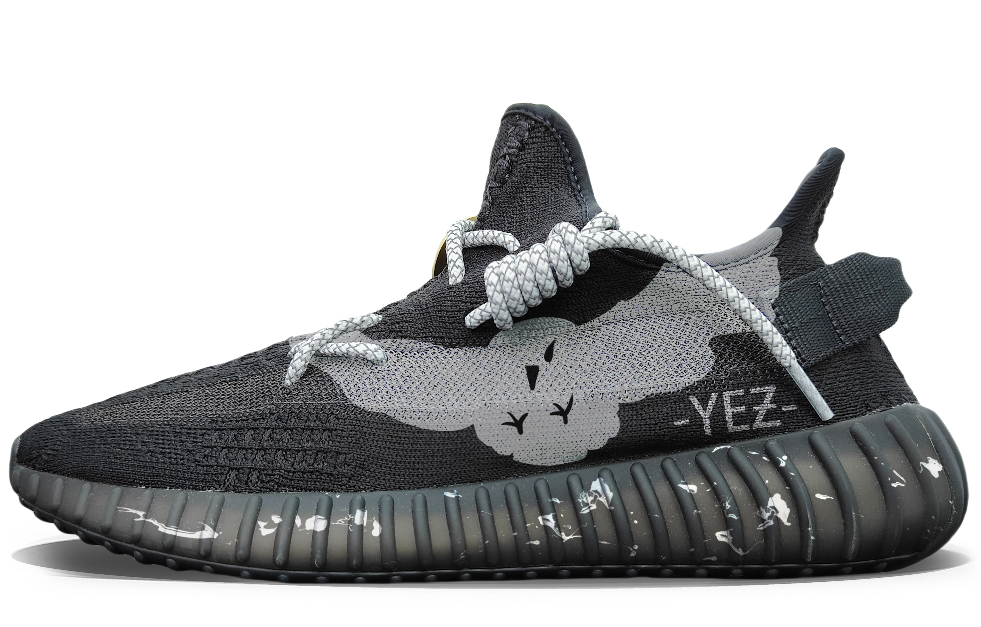 Adidas Originals Yeezy Boost 350 V2 Breathable And Wear resistant Low top Casual Shoes Unisex Black Gray