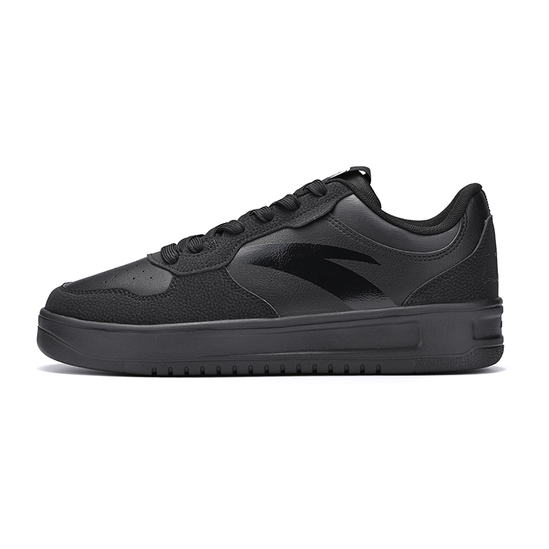 Anta Cushioning, Wear Resistant Low Top Skateboard Shoes Men's Basic Black