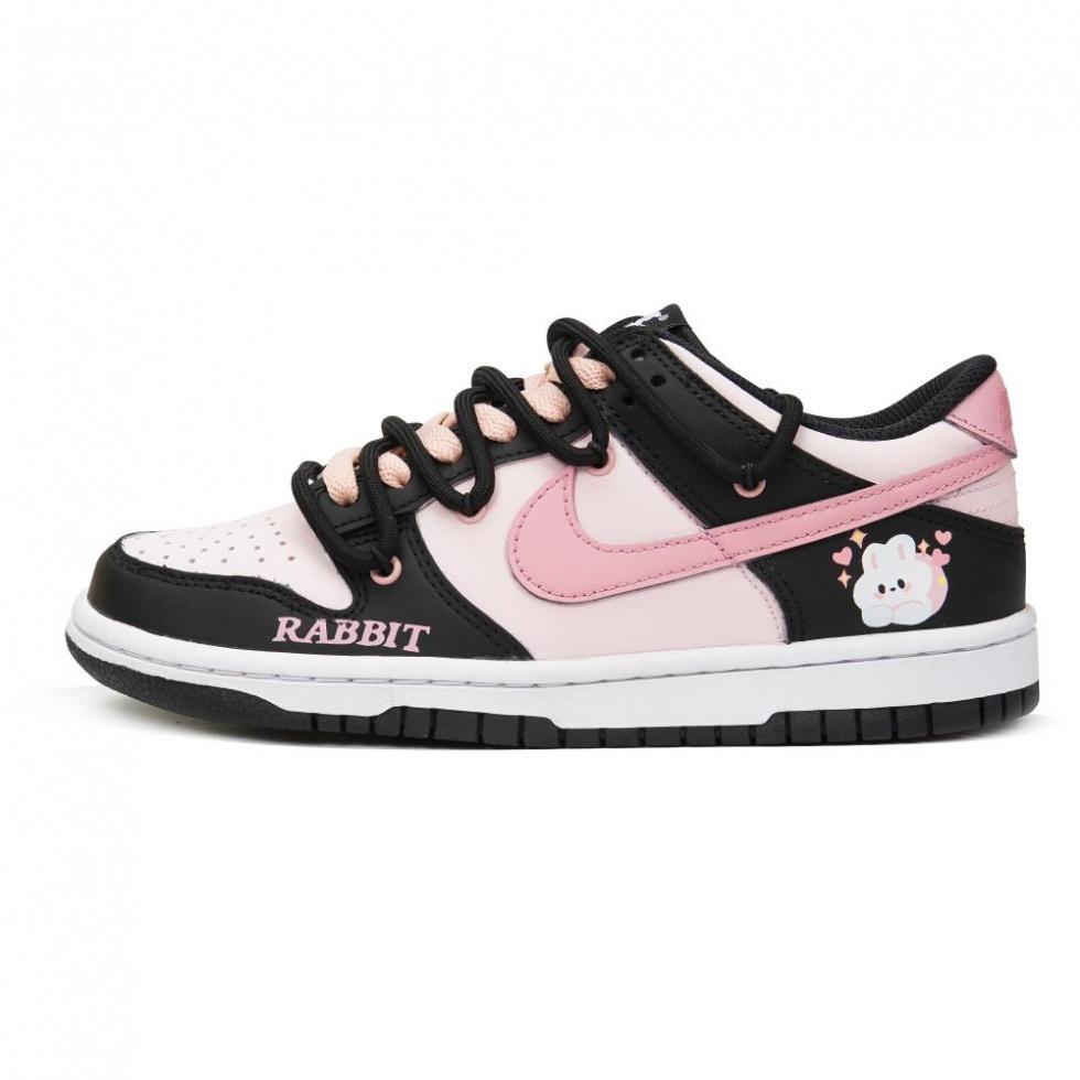 Nike Dunk Black Skateboard Shoes GS Black Pink