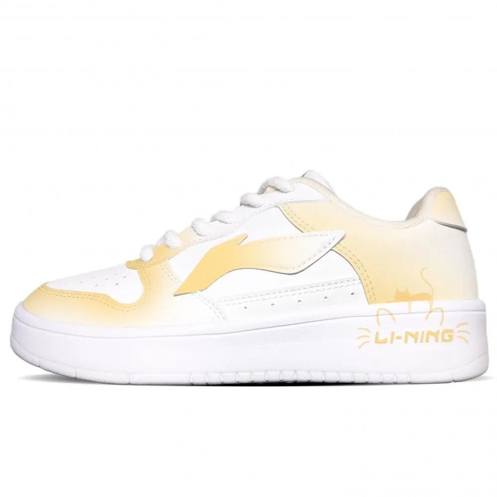 LiNing Pontoon Boats Lightweight And Breathable Low top Skateboard Shoes Women's Yellow