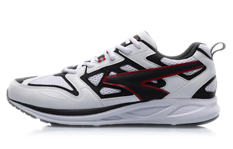 LiNing Cushioned Slip-Resistant Lightweight Low-Top Running Shoes Men's White Black