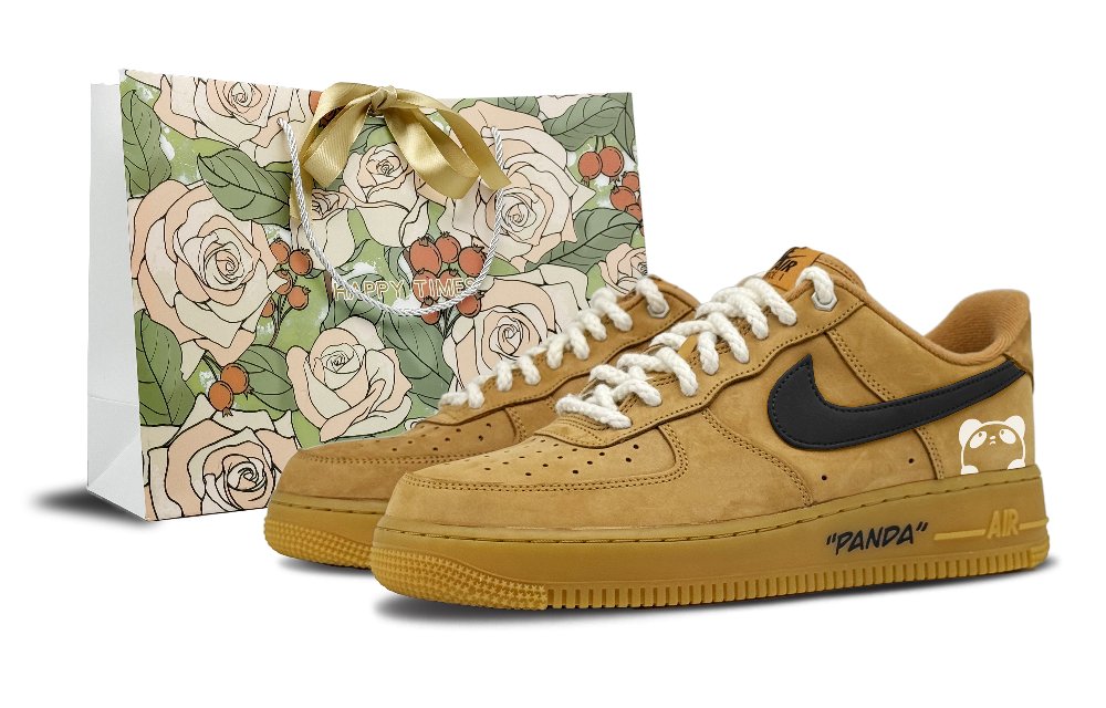 Nike Air Force 1 Non-slip Lightweight Low-Top Skateboard Shoes Unisex Wheat