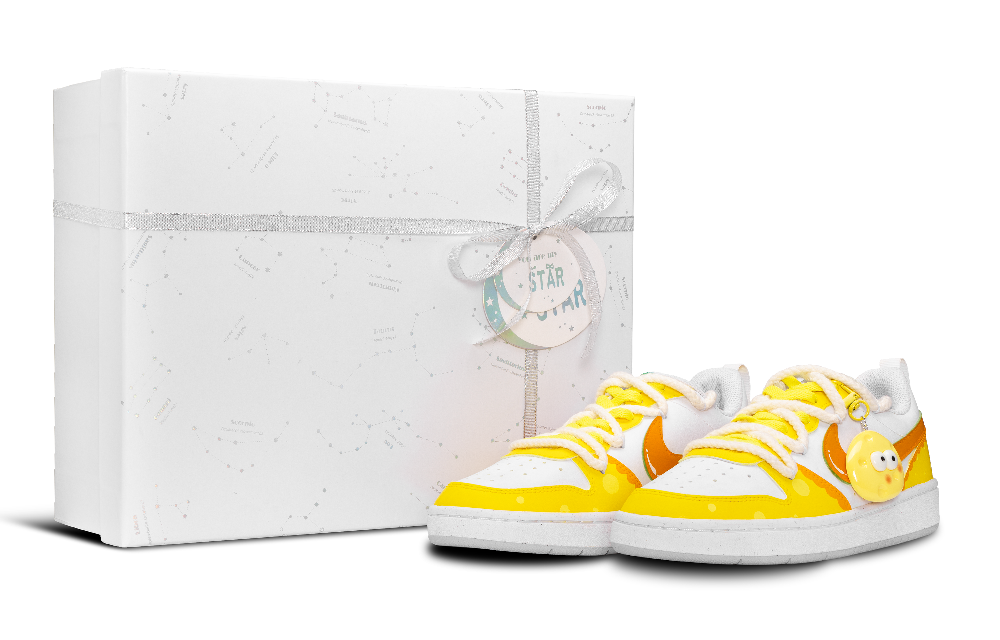 Nike Court Borough Slip Resistant, Abrasion Resistant, Waterproof Low Top Skateboard Shoes GS White Yellow