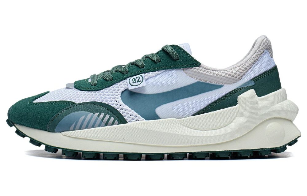 LiNing Square Anti-Slip Wear-Resistant Low-Top Sports Casual Shoes Men's White Green