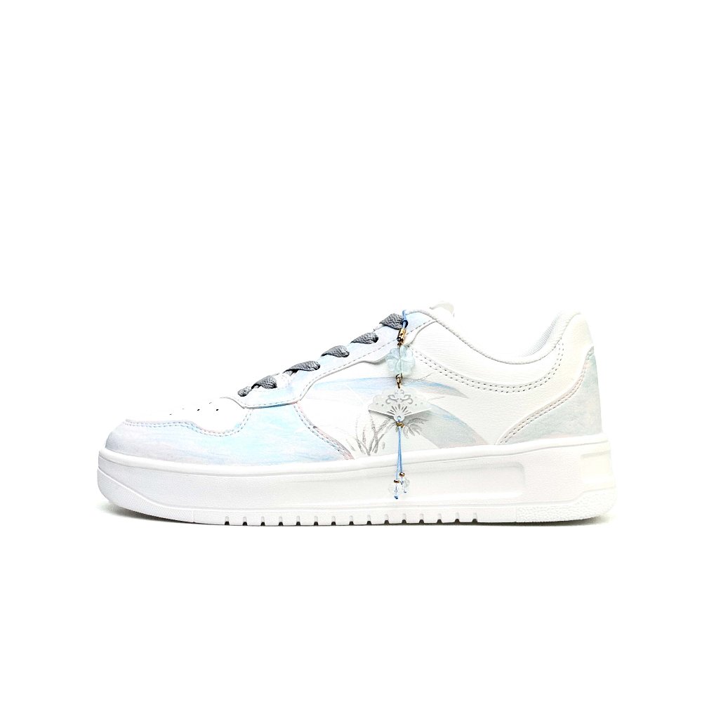 Anta Relaxed Abrasion Resistant Breathable Low Top Skateboard Shoes Unisex Gray Blue