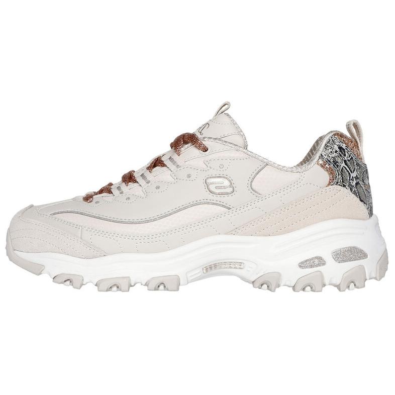 Skechers Slip Resistant Low Top Casual Shoes Women's Gray Gold