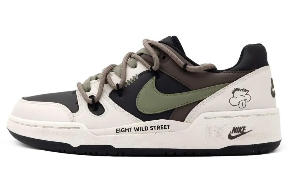 Nike Full Force Wild Patrol Anti Slip Wear Resistant Low Top Skateboard Shoes Men's Brown Green