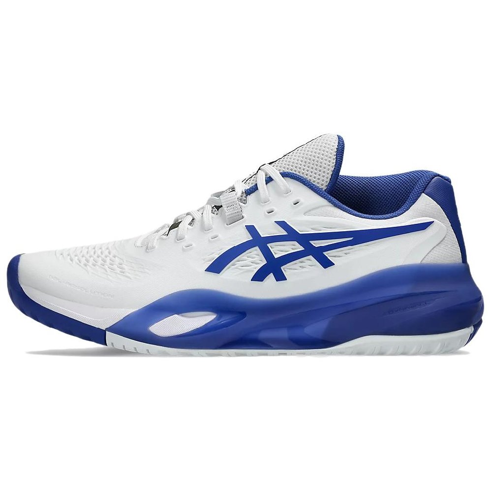 Asics GEL RESOLUTION X Abrasion Resistant Support Low Top Tennis Shoes Men's White Blue