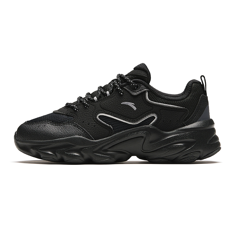 Anta Cushioning Wear-Resistant Low-Top Casual Shoes Women's Black Silver Gray