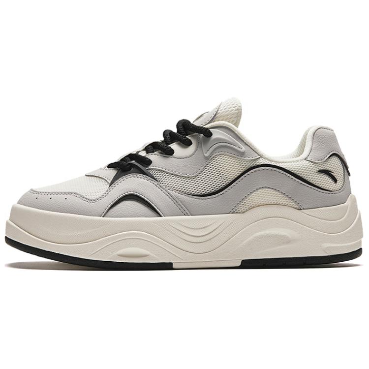 Anta Seaweed Height Increasing Lightweight Low-Top Skateboard Shoes Men's White Gray