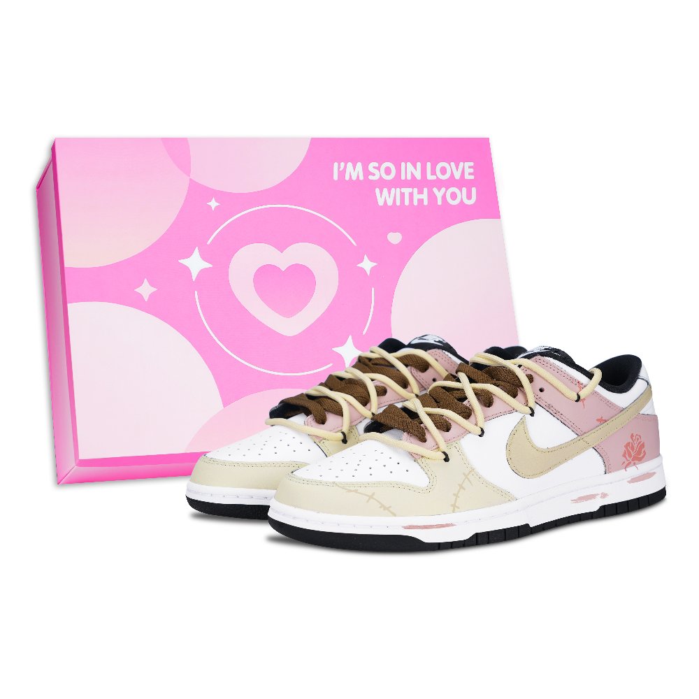 Nike Dunk Slip Resistant Abrasion Resistant Low top Skateboard Shoes Unisex Pink