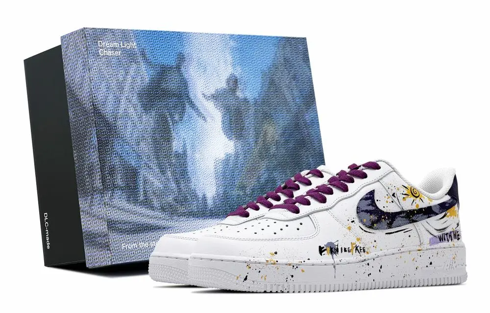 Nike Air Force 1 Abrasion Resistant Low top Skateboard Shoes Men's White Purple