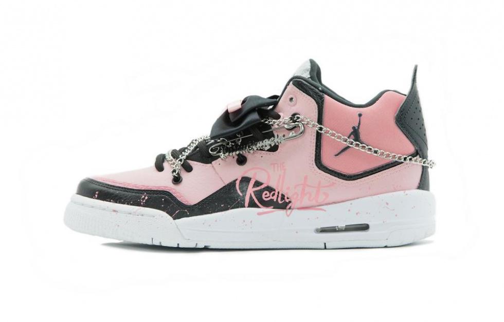 Jordan Courtside 23 Urban Chic Style, Rose Mid Top Skateboard Shoes Women's Black Pink