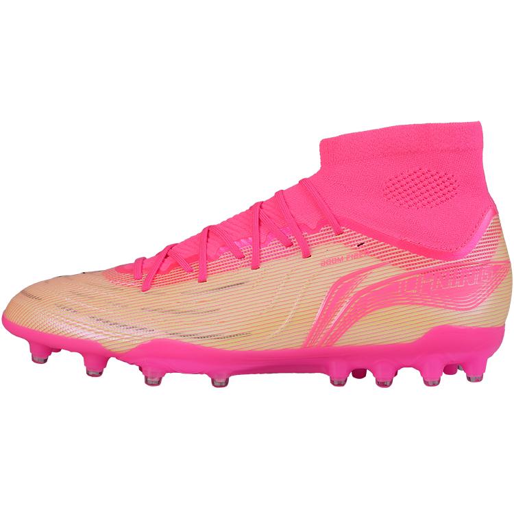 LINING Soccer Shoes Men High-Top Pink Color