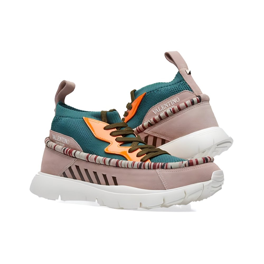 Valentino Heroes Tribe Sneaker 'Olive Orange Fluorescent'