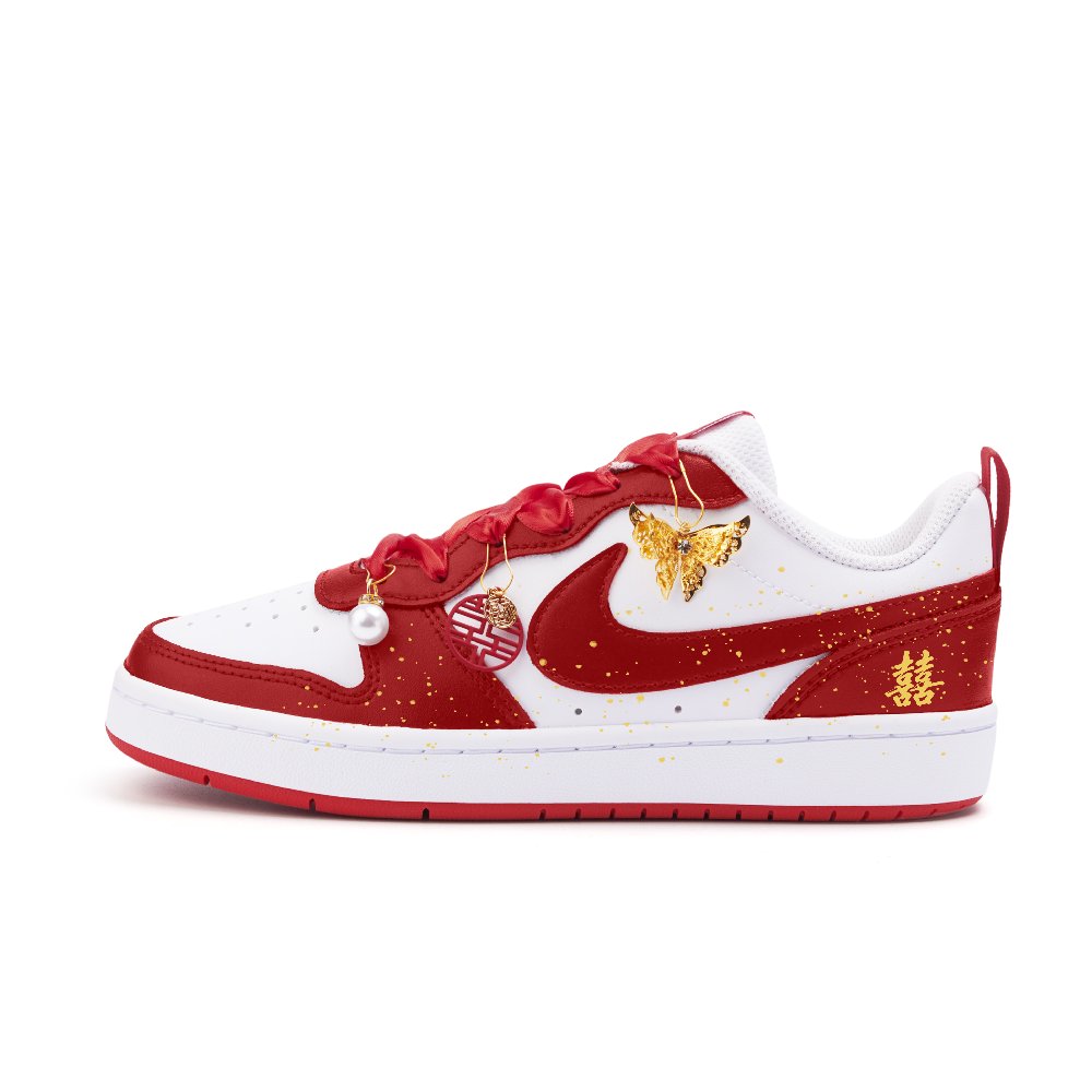Nike Court Borough 2 Low Top Skateboard Shoes Women's Red