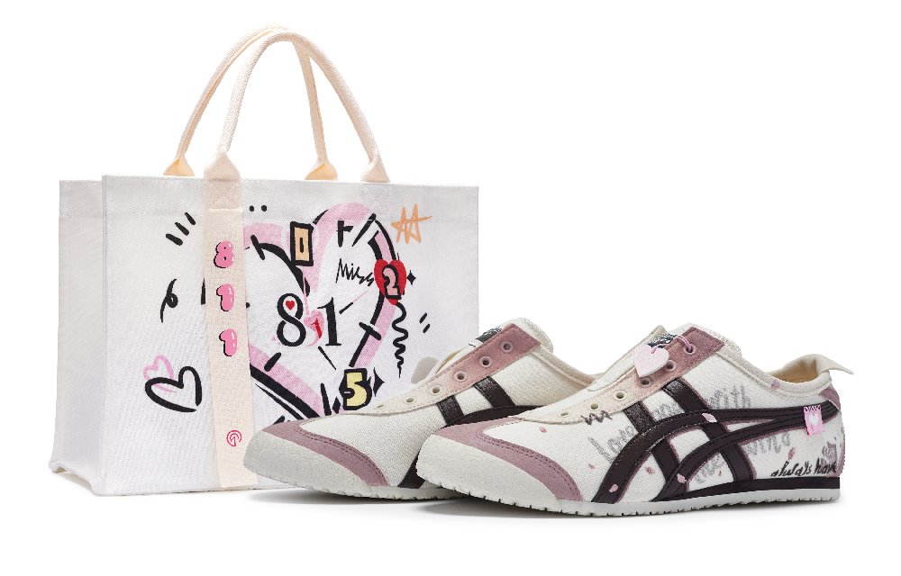 Onitsuka Tiger MEXICO 66 811 Manufactured, Love In The Breeze Low Top Casual Shoes Unisex Pink Purple White