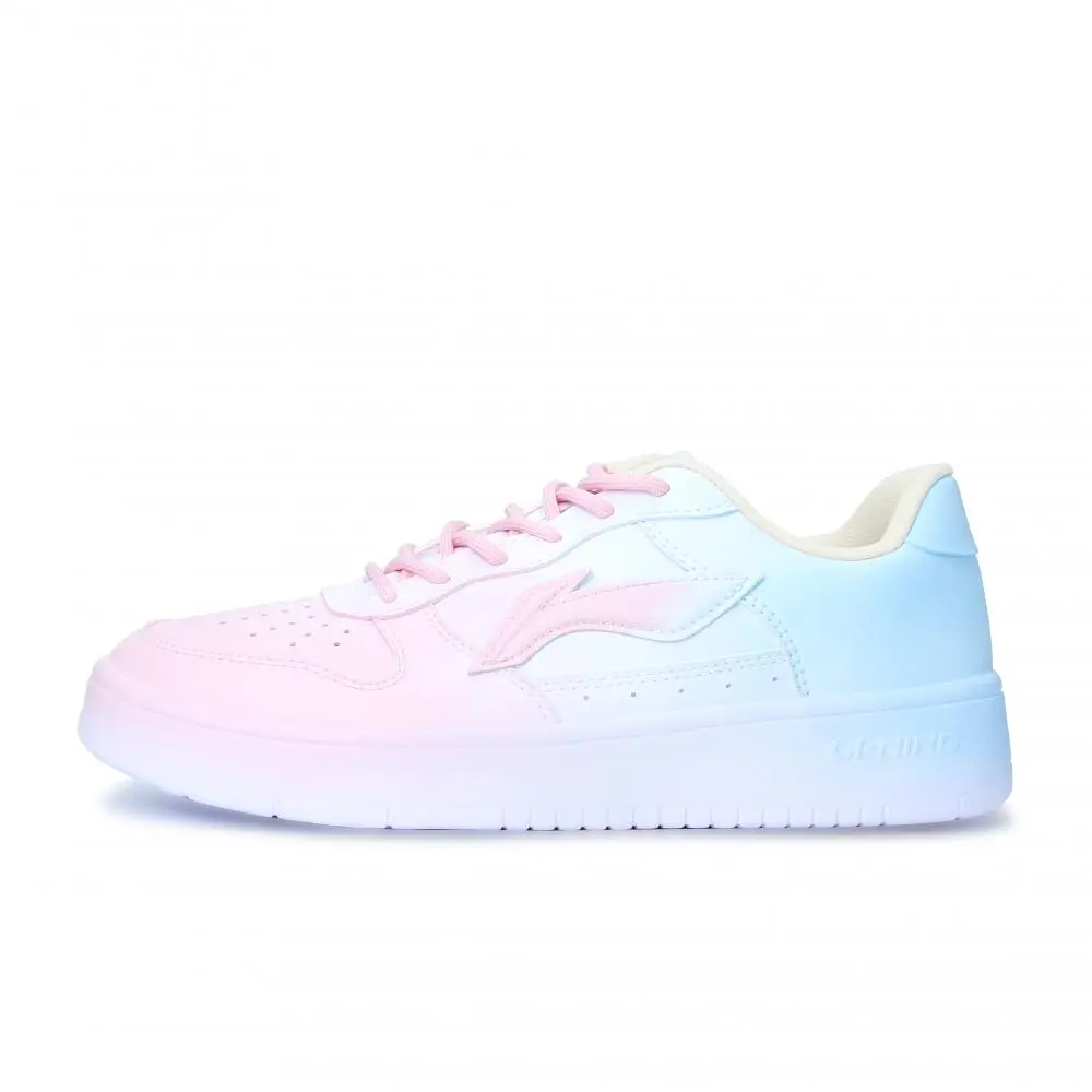 LiNing Pontoon Boats Abrasion Resistant, Lightweight, And Breathable Low top Skateboard Shoes Unisex White Pink Blue