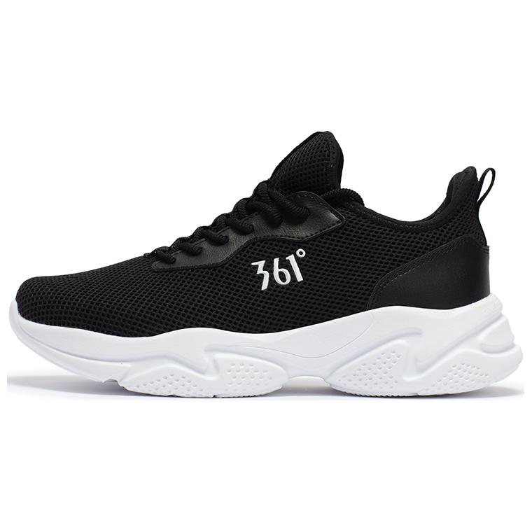361° Durable Breathable Low-Top Casual Shoes Men's Black White