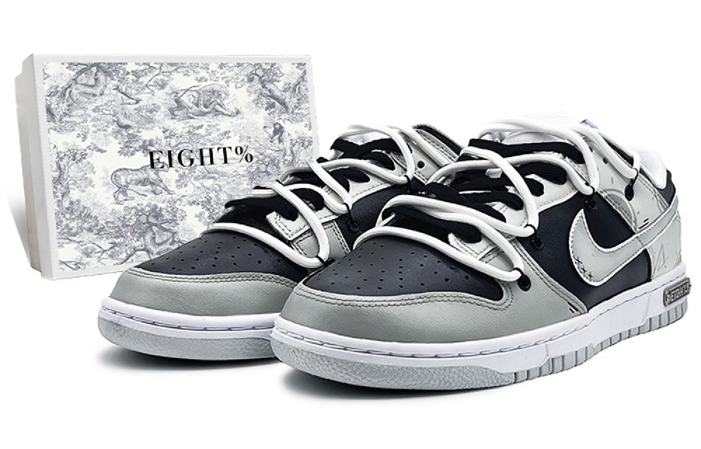 Nike Dunk 'Pure Platinum' Low-Top Skateboard Shoes Men's Black Gray
