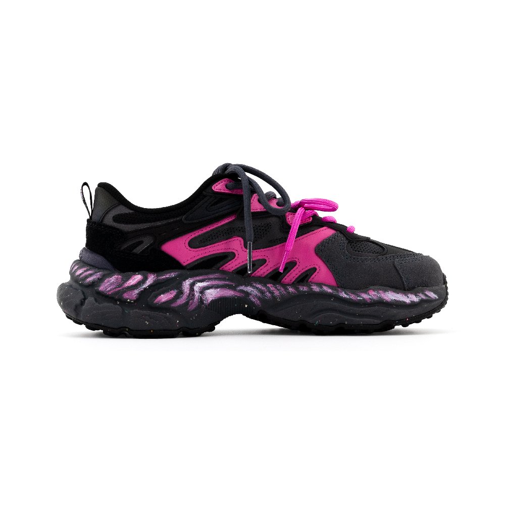 FILA Fern2 Wear-Resistant Low-Top Chunky Sneakers Women's Black Pink