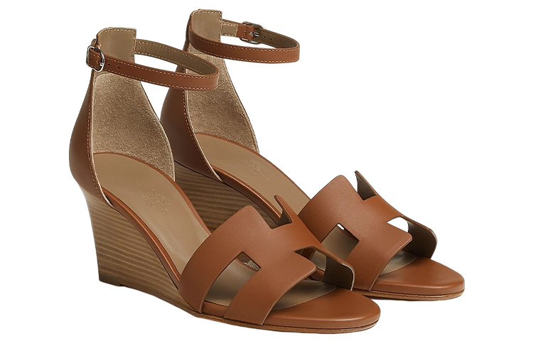 HERMES Lengend Strap Sandals Women's Brown