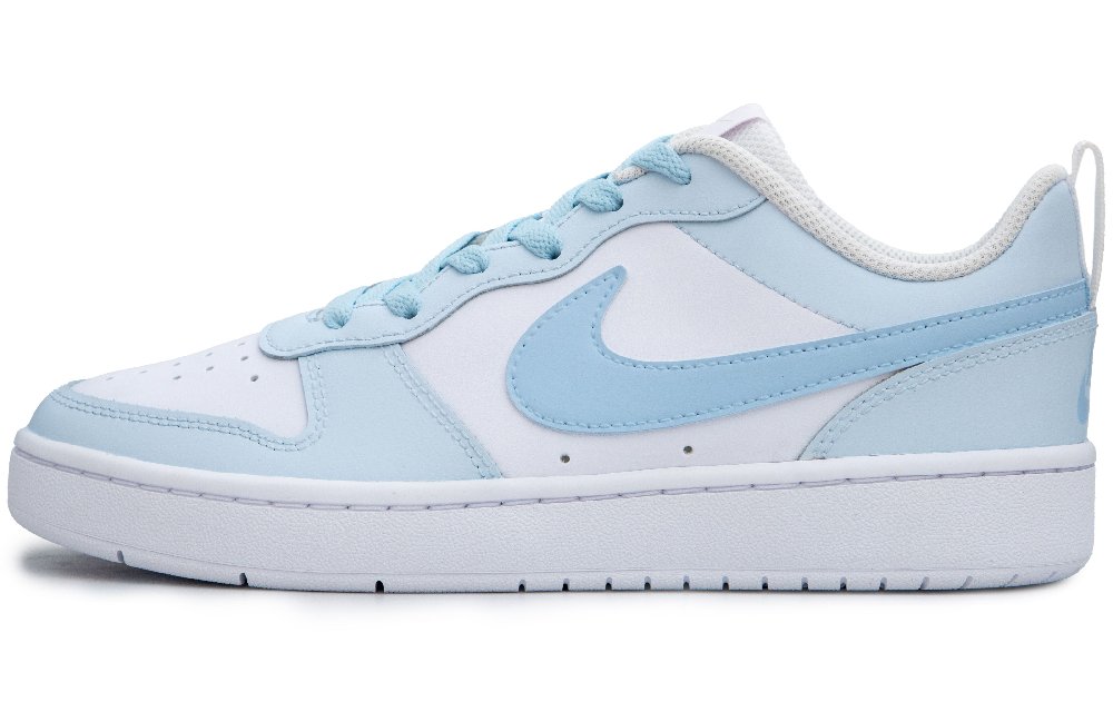 Nike Court Borough Raspberry Milkshake Anti Slip Wear Resistant Low Top Skateboard Shoes GS White Blue