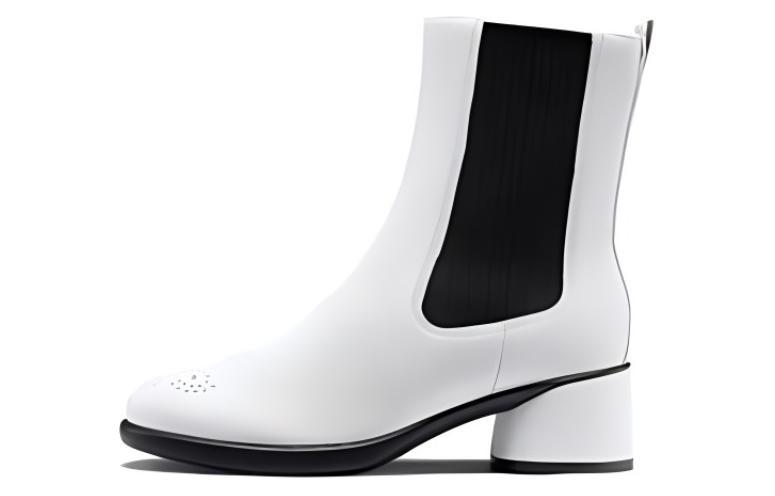 Ecco Short Chelsea Boots 5cm Women's White