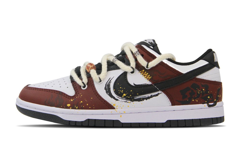 Nike Dunk Low-Top Skateboard Shoes Men's Deep Red