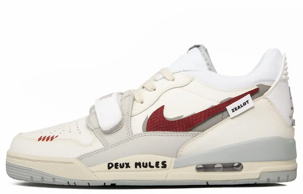 Jordan Legacy 312 Recall Abrasion Resistant Slip Resistant Low top Vintage Basketball Shoes Men's Beige Red