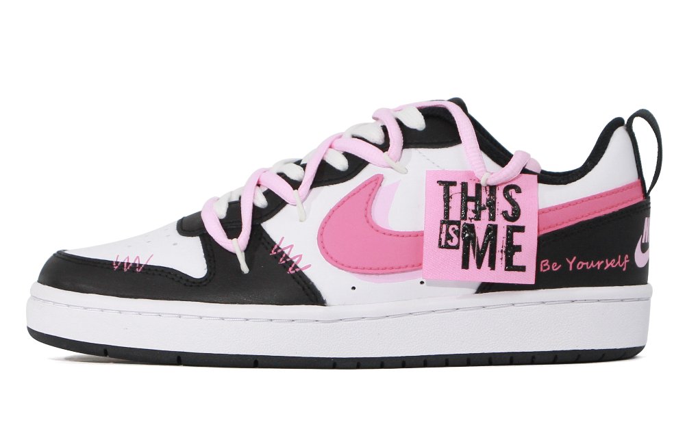 Nike Court Borough Series Low-Top Skateboard Shoes GS Black Pink
