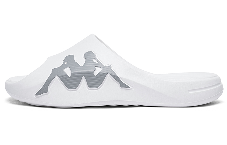 Kappa Slip Resistant Odor Resistant Abrasion Resistant Slide Slippers Unisex White Silver