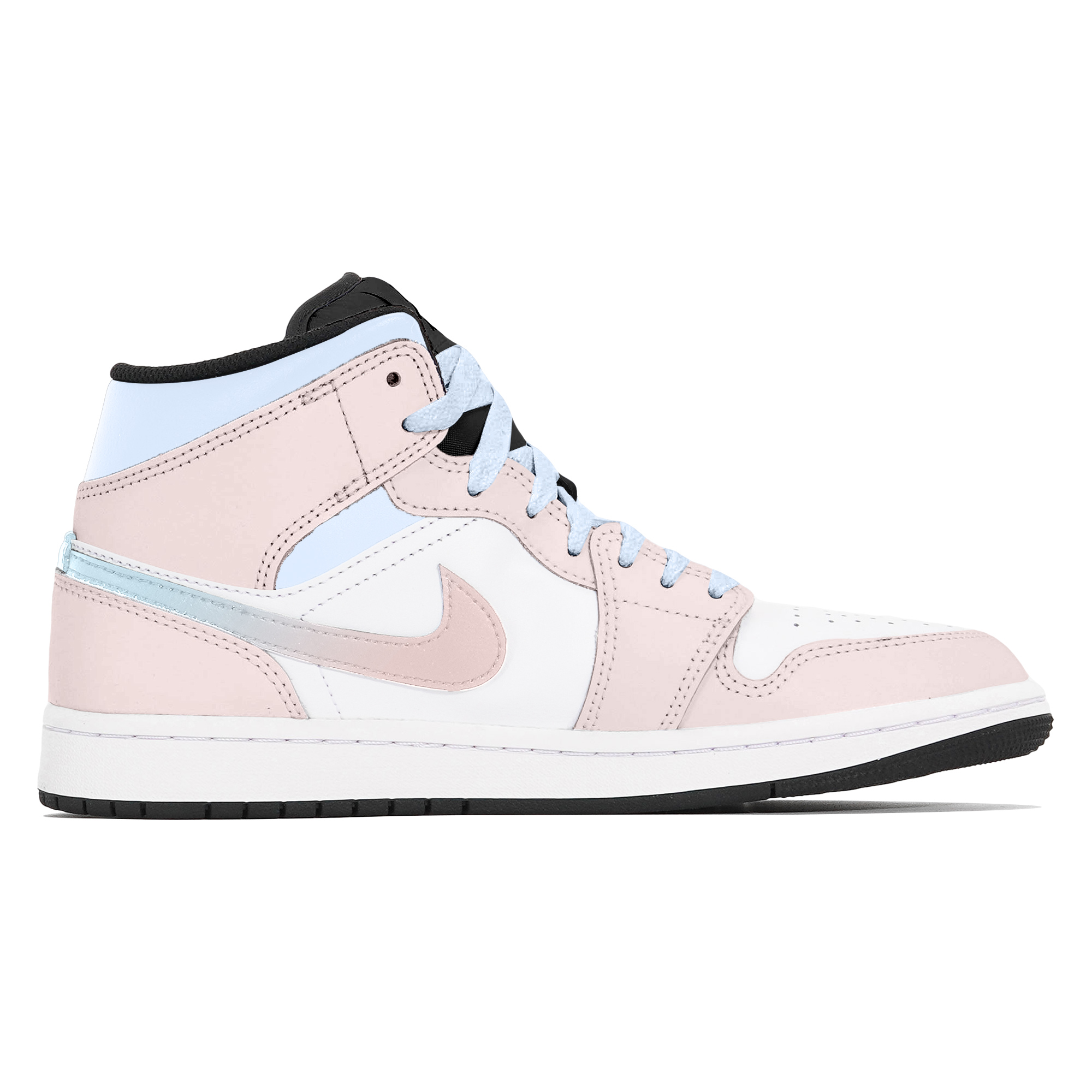 Jordan Air Jordan 1 Abrasion-Resistant Mid-Top Vintage Basketball Shoes Unisex White Pink купить в интернет-магазине Yoocart с быстрой доставкой по России.