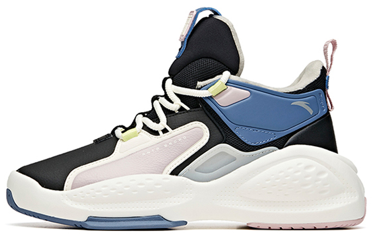 Anta Bastard High-Top Skateboard Shoes Women's Black Blue White