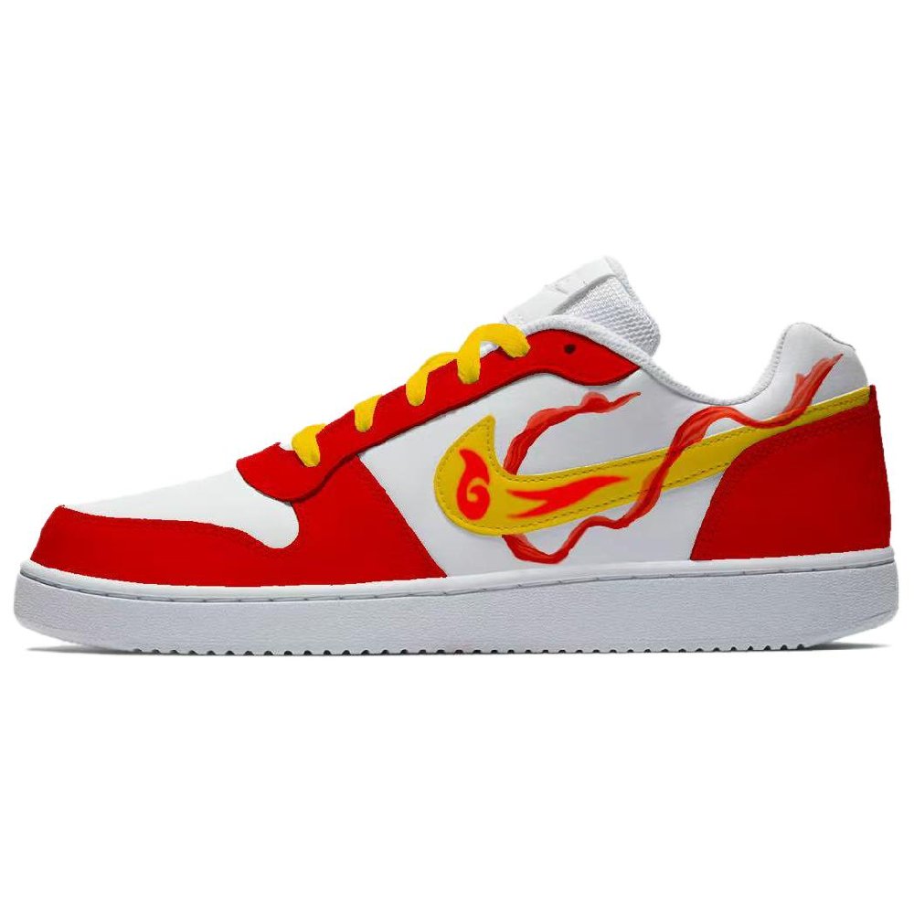 Nike EBERNON Twin Catastrophe Anti Slip Wear Resistant Low Top Skateboard Shoes Men's Red Blue