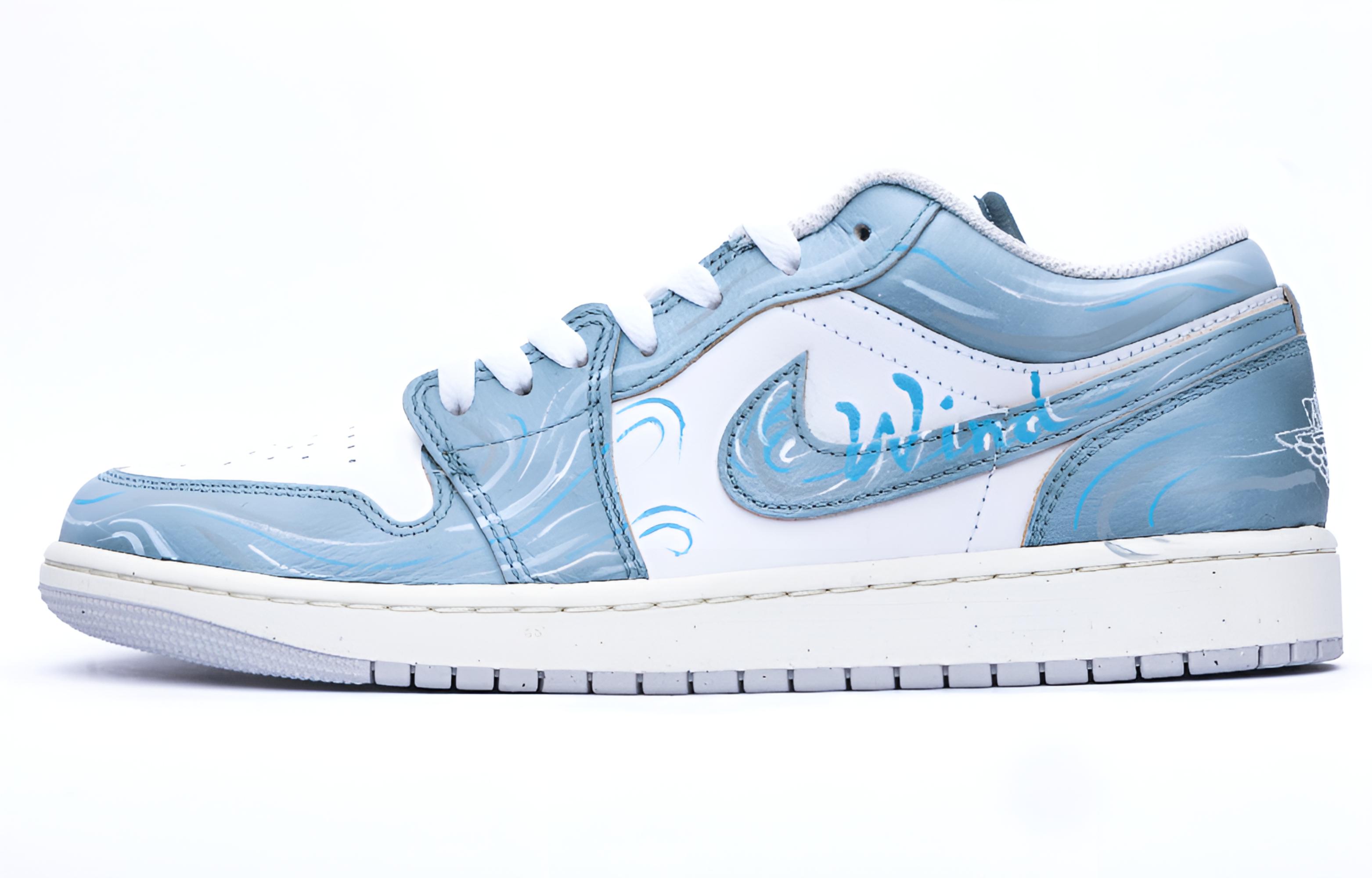 Jordan Air Jordan 1 Cushioning, Wear Resistant Low top Vintage Basketball Shoes Unisex Blue купить в интернет-магазине Yoocart с быстрой доставкой по России.