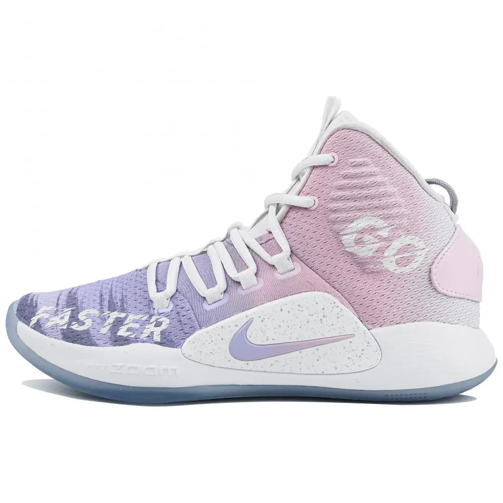 Nike Hyperdunk X Abrasion Resistant Breathable Mid top Basketball Shoes Men's Purple Pink