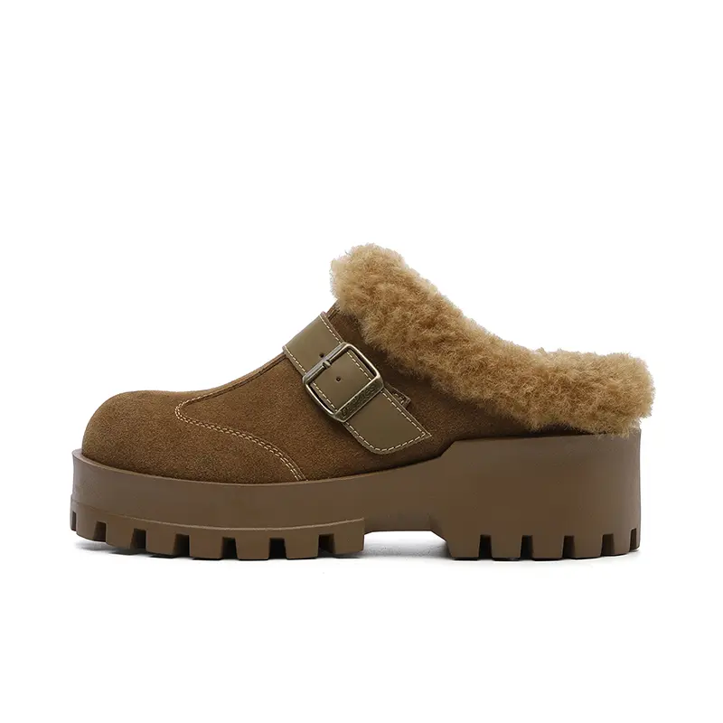 Dickies Rubber Sole Quiet Abrasion-Resistant Slip-Resistant Antibacterial Wrap-toe Slippers Women's Light Brown