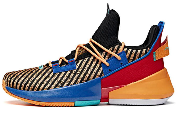 ANTA Airspace 2 Basketball Shoes Men's Low top Black/Yellow Orange/University Red