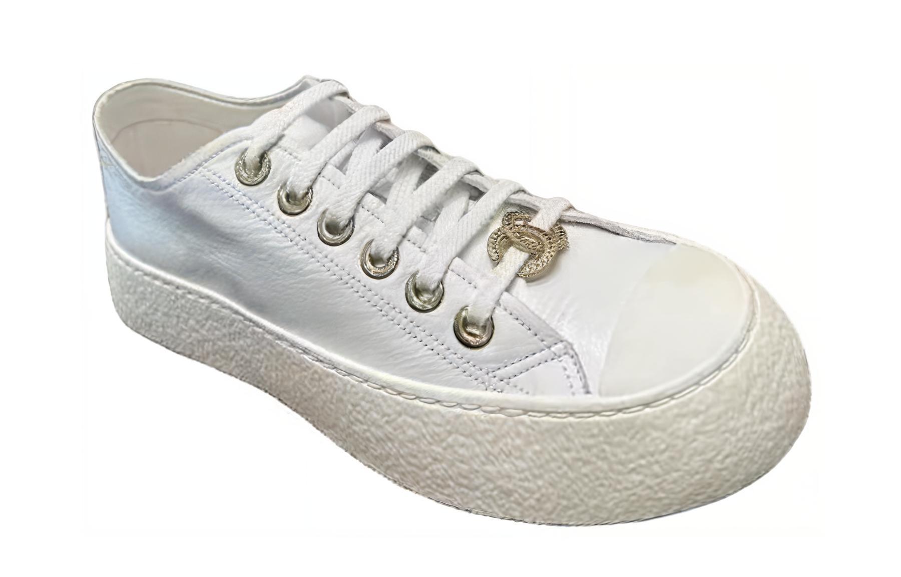 CHANEL 24S Low Top Skateboard Shoes Women's White