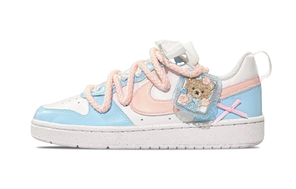 Nike Court Borough Low Top Skateboard Shoes GS Light Blue