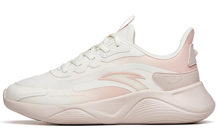 Anta Lingyun Cushioned Anti Slip Wear Resistant Breathable Lightweight Low Top Running Shoes Women's White Gray