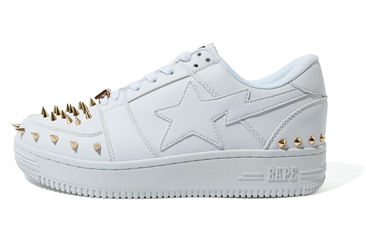 A BATHING APE STA Low Stylish Skateboarding Shoes Men's White